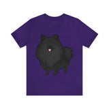 Black Pomeranian Unisex Jersey Short Sleeve Tee, S - 3XL, 16 Colors, Cotton, Light Fabric, FREE Shipping, Made in USA!!