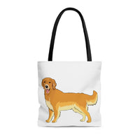 Golden Retriever Tote Bag, Polyester, Boxed Corners, 3 Sizes, Beach Bag, Handbag, FREE Shipping, Made in USA!!