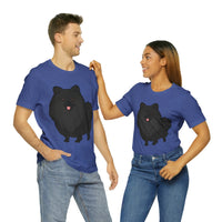 Black Pomeranian Unisex Jersey Short Sleeve Tee, S - 3XL, 16 Colors, Cotton, Light Fabric, FREE Shipping, Made in USA!!