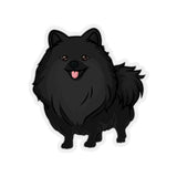 Black Pomeranian Kiss-Cut Stickers, 4 Sizes, White or Transparent, Vinyl, 3M Glue, FREE Shipping, Made in USA!!