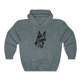 German Shepherd Unisex Heavy Blend Hooded Sweatshirt, S - 5XL, Cotton/Polyester, FREE Shipping, Made in USA!!