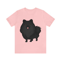 Black Pomeranian Unisex Jersey Short Sleeve Tee, S - 3XL, 16 Colors, Cotton, Light Fabric, FREE Shipping, Made in USA!!
