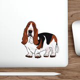 Basset Hound Die-Cut Stickers, 5 Sizes, Indoor/Outdoor, Water Resistant, Matte Finish, FREE Shipping, Made in USA!!