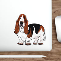 Basset Hound Die-Cut Stickers, 5 Sizes, Indoor/Outdoor, Water Resistant, Matte Finish, FREE Shipping, Made in USA!!