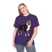 Australian Shepherd Unisex Heavy Cotton Tee, S-5XL, 12 Colors, 100% Cotton, Light Fabric, FREE Shipping, Made in USA!!