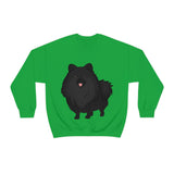 Black Pomeranian Unisex Heavy Blend™ Crewneck Sweatshirt, S - 3XL; 4 Colors; Cotton/Polyester; Medium Heavy Fabric; FREE Shipping; Made in USA!!