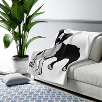Boston Terrier Sherpa Fleece Blanket, 2 Sizes, Polyester, FREE Shipping, Made in USA!!
