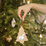 West Highland White Terrier Wooden Ornaments, 6 Shapes, Solid Wood, Magnetic Back, FREE Shipping, Made in USA!!
