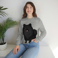 Black Pomeranian Unisex Heavy Blend™ Crewneck Sweatshirt, S - 3XL; 4 Colors; Cotton/Polyester; Medium Heavy Fabric; FREE Shipping; Made in USA!!