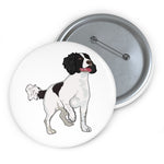 English Springer Spaniel Custom Pin Buttons, 3 Sizes, Safety Pin Backing, Made in USA,