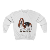 Basset Hound Unisex Heavy Blend™ Crewneck Sweatshirt, Cotton & Polyester, S - 5XL, 12 Colors, FREE Shipping, Made in USA!!