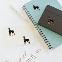 Doberman Pinscher Sticker Sheets, 2 Image Sizes, 3 Image Surfaces, Water Resistant Vinyl, FREE Shipping, Made in USA!!