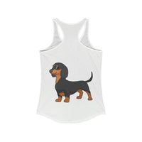 Dachshund  Women's Ideal Racerback Tank, XS - 2XL, 8 Colors, Soft Cotton/Polyester, Extra Light Fabric, FREE Shipping, Made in USA!!