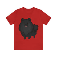 Black Pomeranian Unisex Jersey Short Sleeve Tee, S - 3XL, 16 Colors, Cotton, Light Fabric, FREE Shipping, Made in USA!!