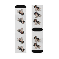 Tricolor Cavalier King Charles Spaniel Sublimation Socks