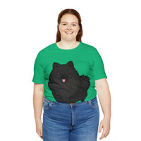 Black Pomeranian Unisex Jersey Short Sleeve Tee, S - 3XL, 16 Colors, Cotton, Light Fabric, FREE Shipping, Made in USA!!