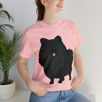 Black Pomeranian Unisex Jersey Short Sleeve Tee, S - 3XL, 16 Colors, Cotton, Light Fabric, FREE Shipping, Made in USA!!