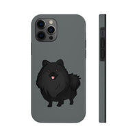 Black Pomeranian Tough Phone Cases, Case-Mate, iPhone, Impact Resistant, Glossy Finish, Wireless Charging, FREE Shipping, Made in USA!!