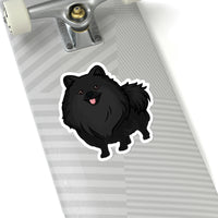 Black Pomeranian Kiss-Cut Stickers, 4 Sizes, White or Transparent, Vinyl, 3M Glue, FREE Shipping, Made in USA!!