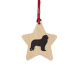 Newfoundland Wooden Ornaments, 6 Shapes, Solid Wood, Magnetic Back, Comes with Red Ribbon, FREE Shipping, Made in USA!!