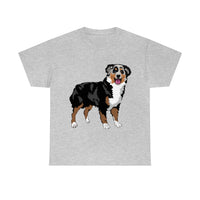 Australian Shepherd Unisex Heavy Cotton Tee, S-5XL, 12 Colors, 100% Cotton, Light Fabric, FREE Shipping, Made in USA!!