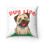 Pug Spun Polyester Square Pillow, FREE Shipping