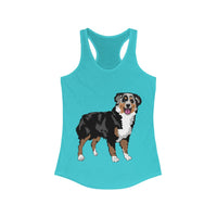 Australian Shepherd Women's Ideal Racerback Tank, XS-2XL, 15 Colors, Slim Fit, Extra LIght Fabric, FREE Shipping, Made in USA!!