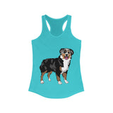 Australian Shepherd Women's Ideal Racerback Tank, XS-2XL, 15 Colors, Slim Fit, Extra LIght Fabric, FREE Shipping, Made in USA!!