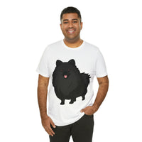 Black Pomeranian Unisex Jersey Short Sleeve Tee, S - 3XL, 16 Colors, Cotton, Light Fabric, FREE Shipping, Made in USA!!