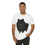 Black Pomeranian Unisex Jersey Short Sleeve Tee, S - 3XL, 16 Colors, Cotton, Light Fabric, FREE Shipping, Made in USA!!