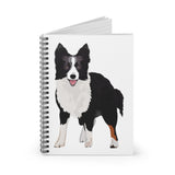 Border Collie Spiral Notebook - Ruled Line, 118 Pages, Shopping List, Poems, School Notes, FREE Shipping, Made in USA!!