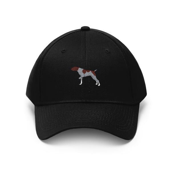 German Shorthaired Pointer Unisex Twill Hat, Cotton Twill, Adjustable Velcro Closure, FREE Shipping, Made in USA!!