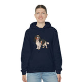 Tricolor Cavalier King Charles Spaniel Unisex Heavy Blend Hooded Sweatshirt, S - 5XL, 12 Colors, FREE Shipping, Made in Usa!!