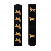 Golden Retriever Sublimation Socks, 3 Sizes, Polyester/Spandex, Ribbed Tube, Cushioned Bottoms, FREE Shipping, Made in USA!!
