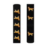 Golden Retriever Sublimation Socks, 3 Sizes, Polyester/Spandex, Ribbed Tube, Cushioned Bottoms, FREE Shipping, Made in USA!!