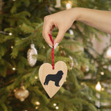 Newfoundland Wooden Ornaments, 6 Shapes, Solid Wood, Magnetic Back, Comes with Red Ribbon, FREE Shipping, Made in USA!!