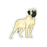 Mastiff Die-Cut Stickers, 5 Sizes, White or Transparent Background, Indoor and Outdoor, Waterproof, Laminate Vinyl, Made in the USA!!