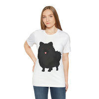 Black Pomeranian Unisex Jersey Short Sleeve Tee, S - 3XL, 16 Colors, Cotton, Light Fabric, FREE Shipping, Made in USA!!