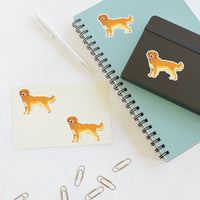 Golden Retriever Sticker Sheets, 2 Image Sizes, 3 Image Surfaces, Water Resistant Vinyl, FREE Shipping, Made in USA!!