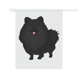 Black Pomeranian Garden & House Banner; Double Print; 2 Sizes, Poly Poplin Canvas; FREE Shipping, Made in USA!!