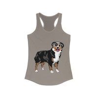 Australian Shepherd Women's Ideal Racerback Tank, XS-2XL, 15 Colors, Slim Fit, Extra LIght Fabric, FREE Shipping, Made in USA!!