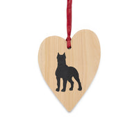 Cane Corso Wooden Christmas Ornaments, Solid Wood, 6 Shapes, Magnetic Back, Comes with Ribbon, Made in the USA!!