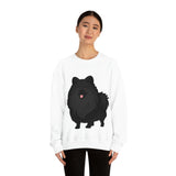 Black Pomeranian Unisex Heavy Blend™ Crewneck Sweatshirt, S - 3XL; 4 Colors; Cotton/Polyester; Medium Heavy Fabric; FREE Shipping; Made in USA!!