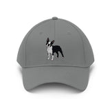 Boston Terrier Unisex Twill Hat, Cotton Twill, Adjustable Velcro Closure, FREE Shipping, Made in USA!!