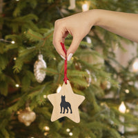 Cane Corso Wooden Christmas Ornaments, Solid Wood, 6 Shapes, Magnetic Back, Comes with Ribbon, Made in the USA!!