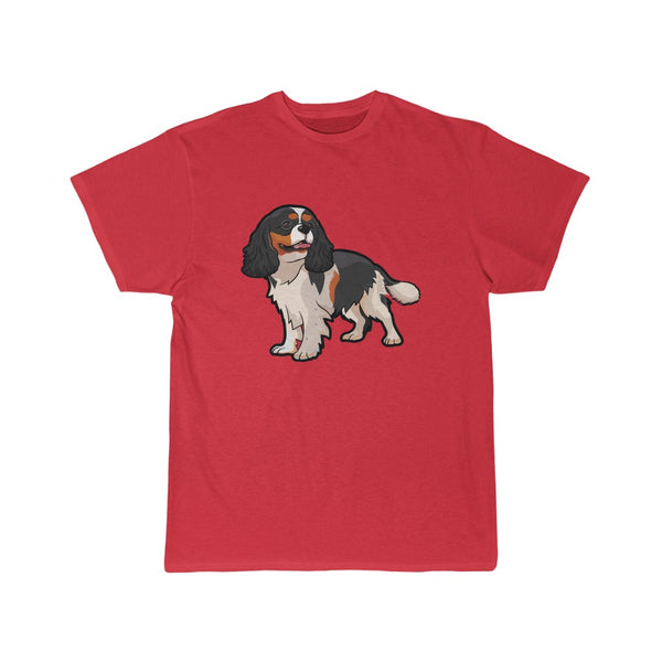 Tricolor Cavalier King Charles Spaniel Men's Short Sleeve Tee, 100% Cotton, Light Fabric, FREE Shipping, Made in USA!!