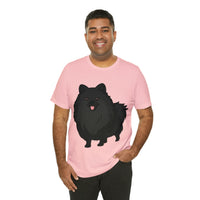Black Pomeranian Unisex Jersey Short Sleeve Tee, S - 3XL, 16 Colors, Cotton, Light Fabric, FREE Shipping, Made in USA!!