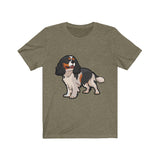 Tricolor Cavalier King Charles Spaniel Unisex Jersey Short Sleeve Tee, men, women, dog, t shirt