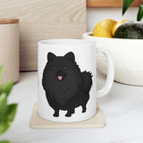 Black Pomeranian Ceramic Mug 11oz, Rounded Corners, Customized, Coffee, Tea, Chocolate, Microwave & Dishwasher Safe,  FREE Shipping