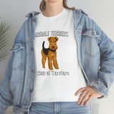 Airedale Terrier Unisex Heavy Cotton Tee, S - 5XL, 14 Colors, Light Fabric, FREE Shipping, Made in USA!!